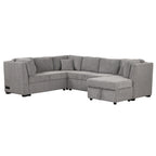 U-shaped Sectional Sofa Pull out Sofa Bed with USB Ports, Power Sockets, Storage Chaise, Light Gray Chenille, 108.6' - Grand Goldman Shop