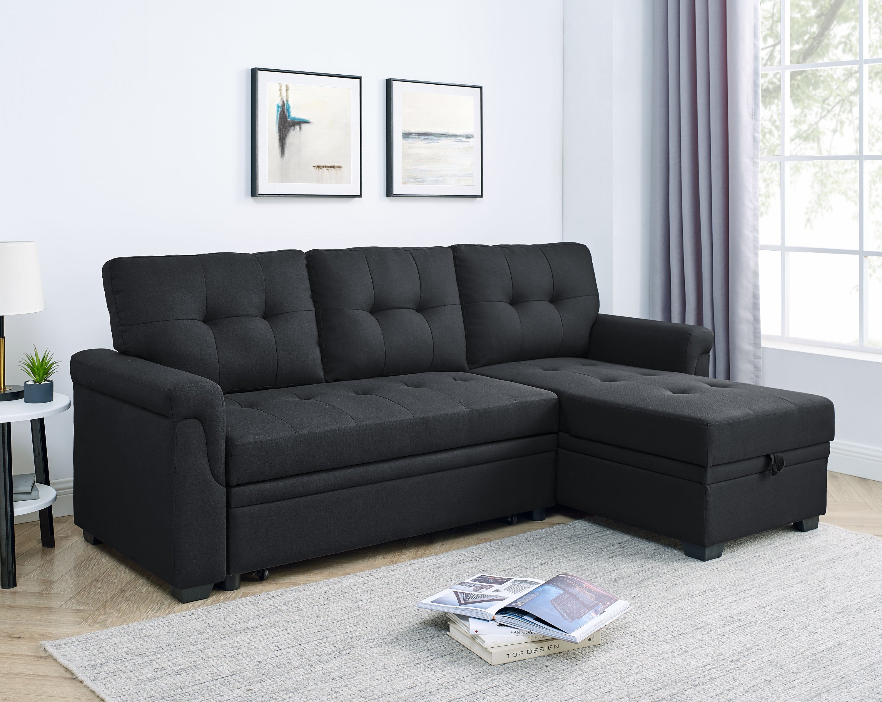 86'' Upholstered Pull-Out Sofa Bed - Grand Goldman Shop