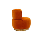 360 Degree Swivel Cuddle Barrel Accent Sofa Chair, Fluffy Velvet Round Armchair, Orange, 25.20'' x 25.59'' x 26.38'' - Grand Goldman Shop