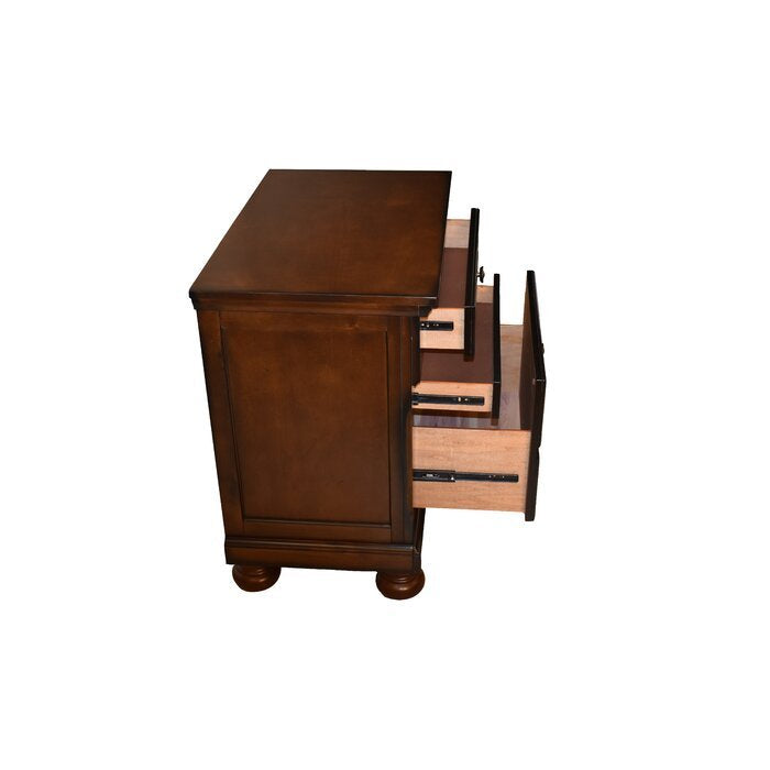 Baltimore Queen 5 Pc Storage Bedroom Set made with Wood in Dark Walnut - Grand Goldman Shop