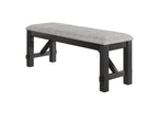 Cottage Style 1pc Upholstered Seat Wheat Charcoal Finish Bench Dining Room Bedroom Wooden Furniture Standard Height - Grand Goldman Shop