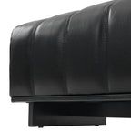 Indoor Dining Bench with Black PU Fabric Upholstery and Rubber Wood Legs, Comfortable Seating for Dining Room or Living Area - Grand Goldman Shop
