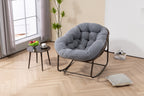 Outdoor Rattan Rocking Chair,Padded Cushion Rocker Recliner Chair Outdoor for Front Porch, Living Room, Patio, Garden, Grey - Grand Goldman Shop