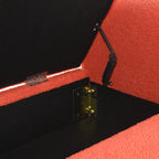 Modern Teddy Bed End Bench with Arms and Storage, Upholstered Orange Foot Rest Stool for Living Room, Bedroom, Dorm, Comfy Window Vanity Bench - Grand Goldman Shop