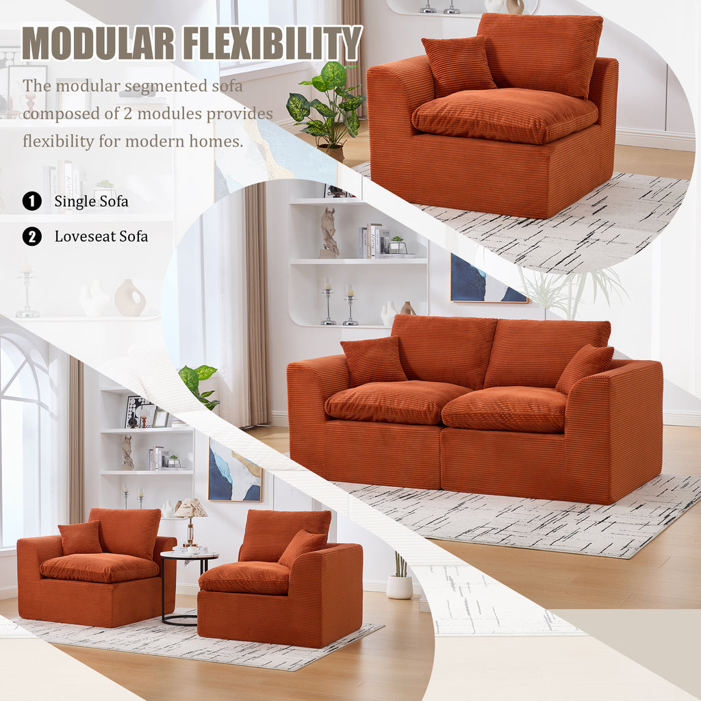 UNITED WE WIN Modular Sectional Sofa Cloud Couch,Comfy Cloud Modern Sofa,2 Seater with Cushion Covers Removable Furniture for Living Room Bedroom Apartments Dorms,No Assembly Required - Grand Goldman Shop