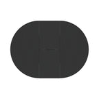 Farmhouse Kitchen Dining Table 59x43 Inch Expandable Oval Top with Removable Leaf Black MDF - Grand Goldman Shop