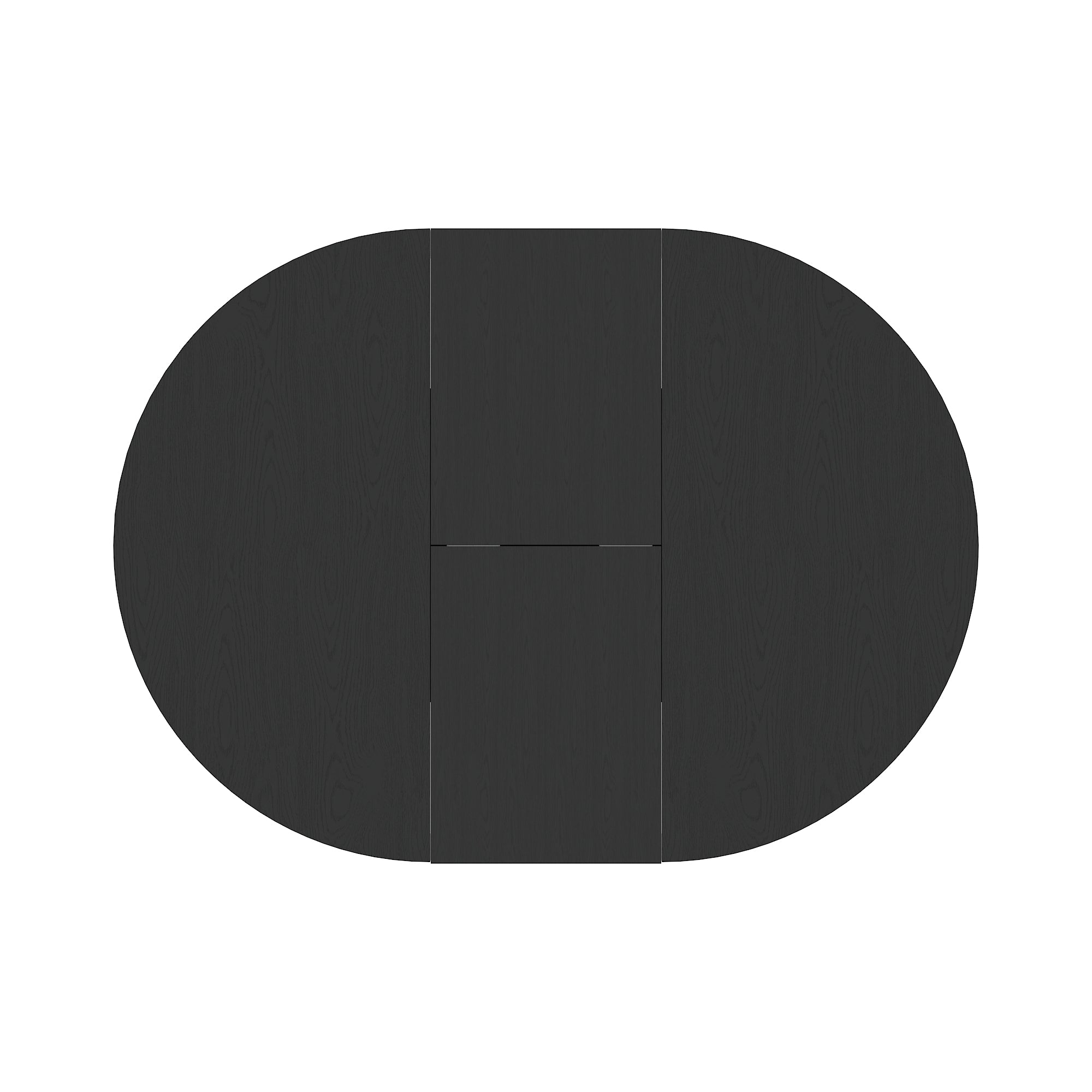 Farmhouse Kitchen Dining Table 59x43 Inch Expandable Oval Top with Removable Leaf Black MDF - Grand Goldman Shop