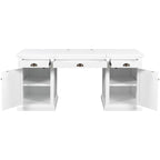 67' Modern Executive Desk,Computer Desk with 2 Wooden Doors Storage Cabinet and 3 Drawers, Rectangle Home Office Desk  ,Readi
