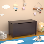 Kids Wooden Toy Box Storage with Safety Hinged Lid for Ages 2+ (Coffee) | Premium Home Decor - Grand Goldman