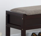 Rouen Seating Bench with Shoe Storage, Espresso - Grand Goldman Shop
