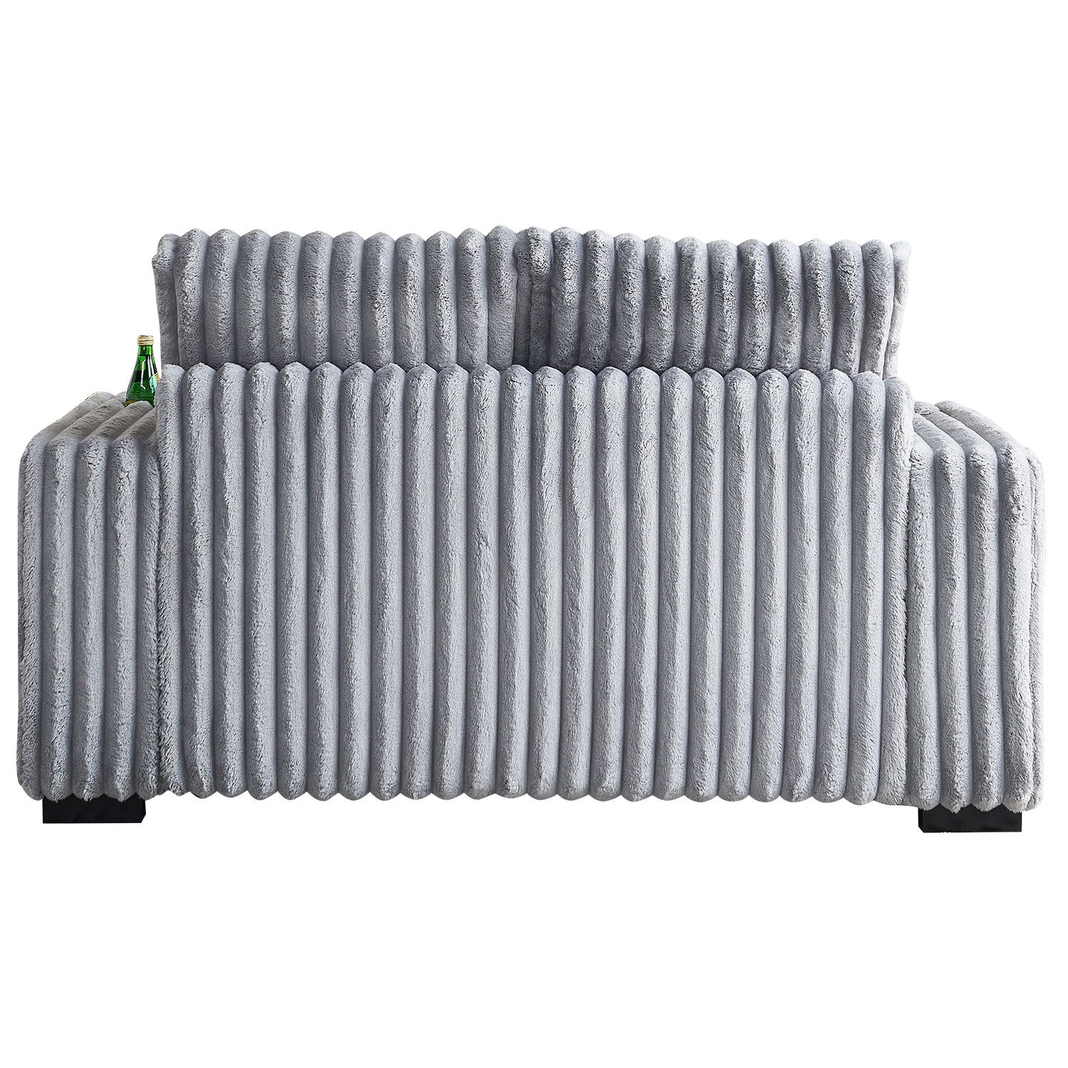 61.42Inch Square Arm Loveseat With Ottoman, 2PCS Back Cushions and 4PCS Toss Pillows, Cupholder,Bluetooth Speaker,Wireless Charger,USB Ports for Living Room and Bedroom,Light Grey - Grand Goldman Shop