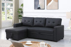 Upholstered Pull out Sectional Sofa with Chaise - Grand Goldman Shop