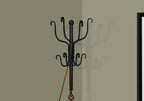 Coat Rack, Hall Tree, Free Standing, 8 Hooks, Entryway, 74'h, Bedroom, Black Metal, Transitional - Grand Goldman Shop