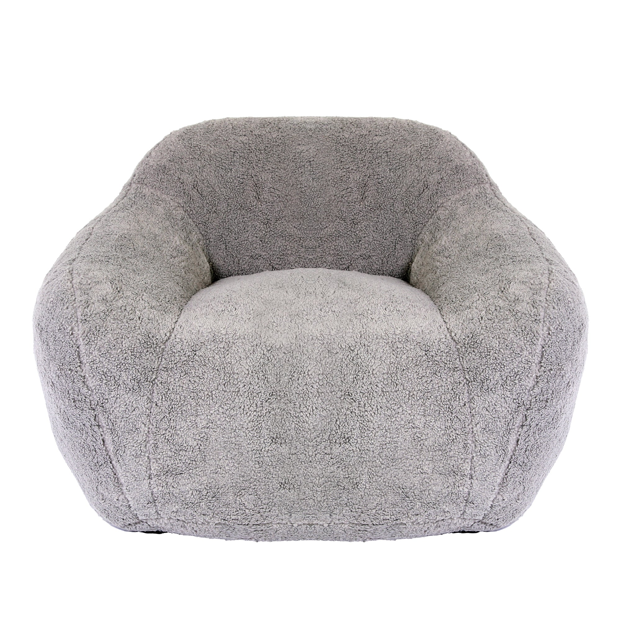 Giant Bean Bag Chair for Adults, Spacious Memory Foam Bean Bag Sofa with Armrests in Light Gray Teddy Fabric, Comfy Seating for Living Room or Bedroom - Grand Goldman Shop