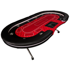 INO Design 94' Fodable Poker Table with Dealer Spot for 10 players, Red | Premium Home Decor - Grand Goldman
