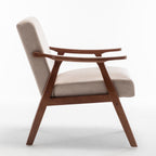 Mid-Century Modern Wingback Accent Chair with Solid Wood Frame and Extra-Thick Backrest – Lounge Chair for Living Room, Bedroom, or Reading Room - Grand Goldman Shop