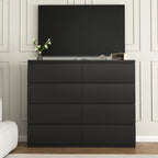 8 Drawers Dresser for Bedroom, Wood Bedroom Dresser Modern Drawer Chest, 8 Chest of Drawer, Tall Dresser for Closet, Dressers Organizer for Living Room, Closet,Black - Grand Goldman Shop