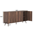 Sideboard Buffet Cabinet with Storage, Long Sideboard Storage Cabinet with 4 Doors, Wood Credenza Console Coffee Bar Cabinets with Adjustable Shelves for Living Room Kitchen Dining Room Walnut - Grand Goldman Shop