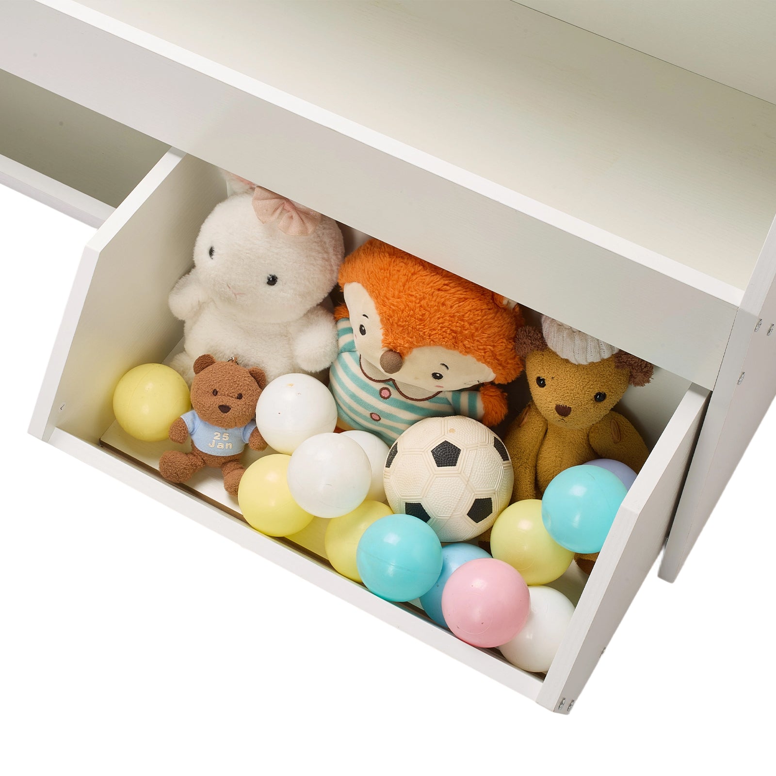 Toy Storage Organizer, Wooden Kids Bookshelf with Storage, Toy Storage Cabinet with 2 Mobile Drawers, Kids Storage Organizer 