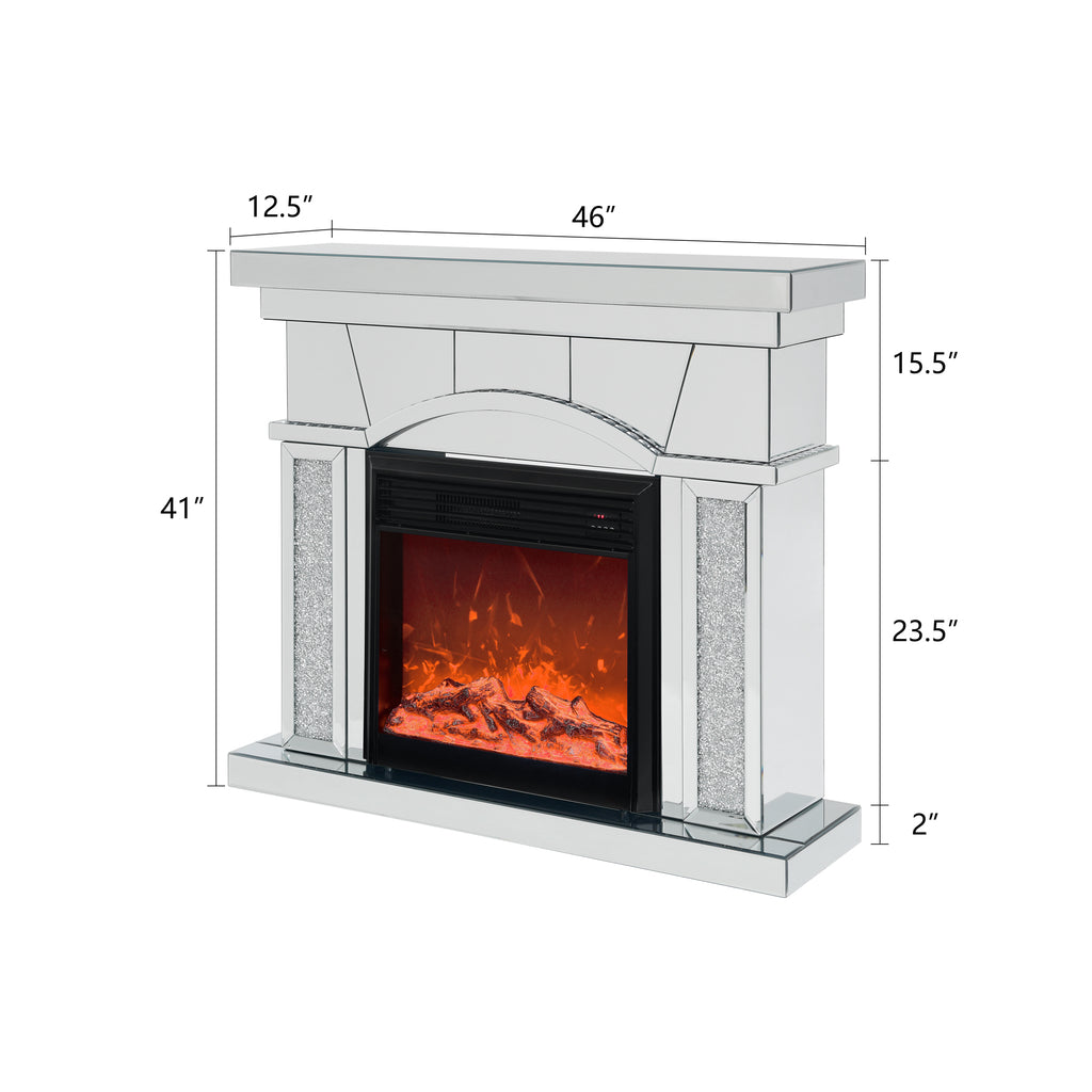 Dome door acrylic mirror fireplace cabinet, TV fireplace cabinet - Grand Goldman Shop
