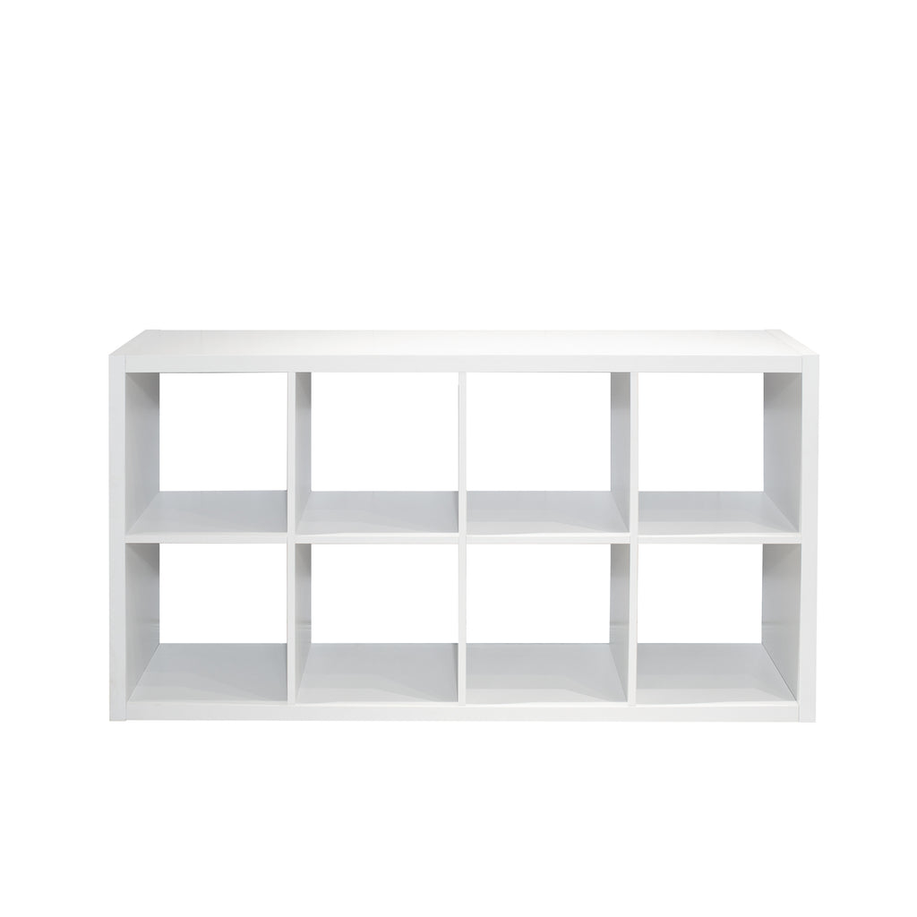 Smart Cube 8-Cube Organizer Storage with Opened Back Shelves,2 X 4 Cube Bookcase Book Shleves for Home, Office (White) - Gran