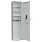 Stylish 53' Fingerprint Touch Panel In-Wall Safe,Hidden Wall Gun Safe for Rifles with Adjustable Shelves,Assembled Storage Mu