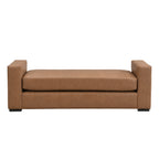 Stylish and Durable Brown Faux Leather Ottoman - Grand Goldman Shop