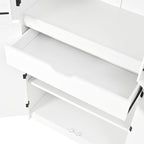 K&K 72' Tall Farmhouse Kitchen Pantry Cabinet with 8 Door Shelves, Curved Design Storage Cabinet with 3 Adjustable Shelves, Hidden Drawer, Versatile Cupboard for Kitchen, Dining & Bathroom, White - Grand Goldman Shop