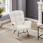 Cream White Teddy Rocking Armchair - Grand Goldman Shop