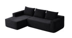 96.9' Cloud Sectional Couch with L-Shape Chaise,Modern Modular Sofa with Deep Seat, Upholstered Couches for Living Room Bedroom,No Assembly Required, (Corduroy Fabric),Black - Grand Goldman Shop
