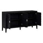 TREXM Retro Sideboard door with Circular Groove Design Round Metal Door Handle for Entrance, Dinning Room, Living Room (Black) - Grand Goldman Shop