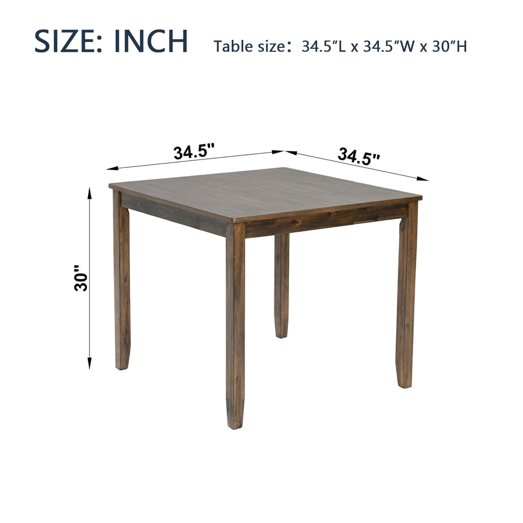 Wooden Dining Square Table, Kitchen Table for Small Space, 4 Person Dining Table, Walnut ONLY THE TABLE - Grand Goldman Shop