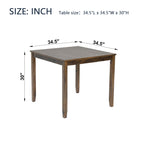 Wooden Dining Square Table, Kitchen Table for Small Space, 4 Person Dining Table, Walnut ONLY THE TABLE - Grand Goldman Shop