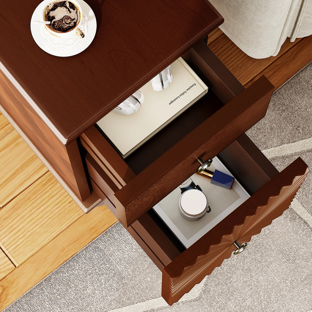 2 Drawer Modern Sofa Side Table, Narrow Side Table, Slim Nightstand for Living Room, Bedroom(Expect Arrival Date 2025/4/16) - Grand Goldman Shop