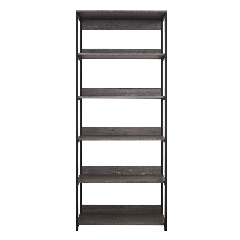Monica Wood and Metal Walk-in Closet with Five Shelves in Rustic Gray, Solid Wood Construction - Grand Goldman Shop