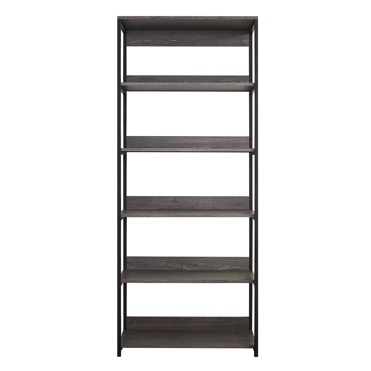 Monica Wood and Metal Walk-in Closet with Five Shelves in Rustic Gray, Solid Wood Construction - Grand Goldman Shop