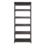 Monica Wood and Metal Walk-in Closet with Five Shelves in Rustic Gray, Solid Wood Construction - Grand Goldman Shop