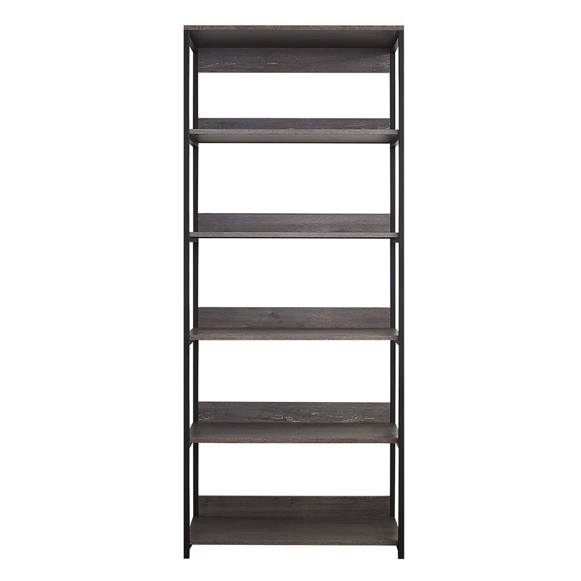 Monica Wood and Metal Walk-in Closet with Five Shelves in Rustic Gray, Solid Wood Construction - Grand Goldman Shop