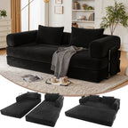 78 Inch Convertible Sleeper Sofa Bed, Futon Boneless Couch Lounge Loveseat with Pull Out Bed, No Assembly Required - Grand Goldman Shop