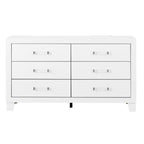 OMODA 5PC Full Bedroom Set with LED Accent Lighting in White Rubber Wood Finish - Grand Goldman Shop