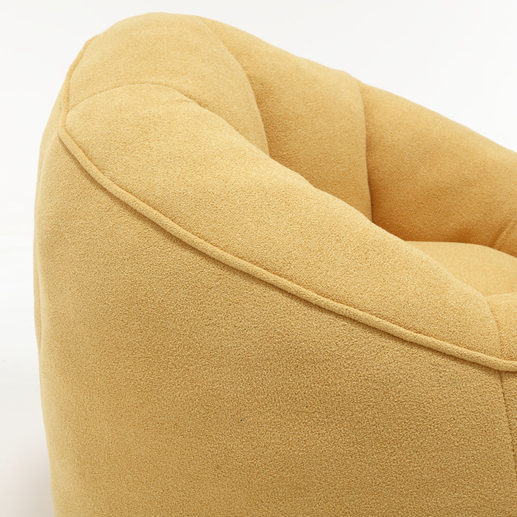 Bedding Bean Bag Sofa Chair with High-Pressure Foam and Footrest, Yellow Microfiber - Grand Goldman Shop