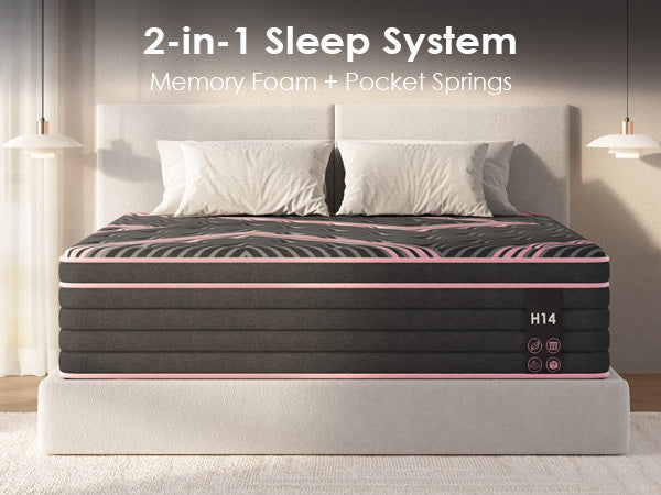 Queen Size Mattress,10 Inch Hybrid Mattress, Individually Pocketed Innerspring, Medium Firm - Grand Goldman Shop