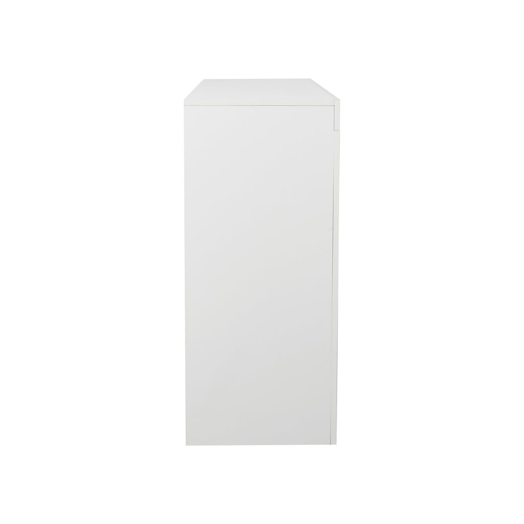 Living Room Sideboard Storage Cabinet WHITE  High Gloss with LED Light, Modern Kitchen Unit Cupboard Buffet Wooden Storage Display Cabinet TV Stand with 3 Doors for Hallway Dining Room - Grand Goldman Shop
