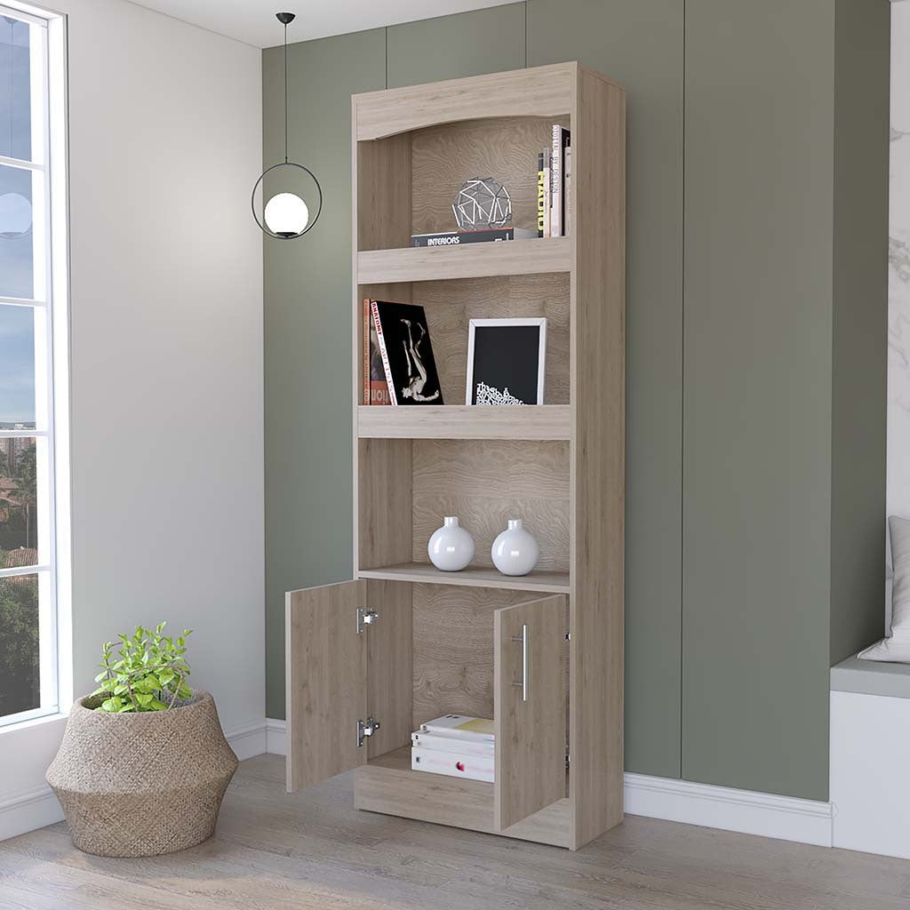 Durango Bookcase, Three Shelves, Double Door Cabinet | Premium Home Decor - Grand Goldman