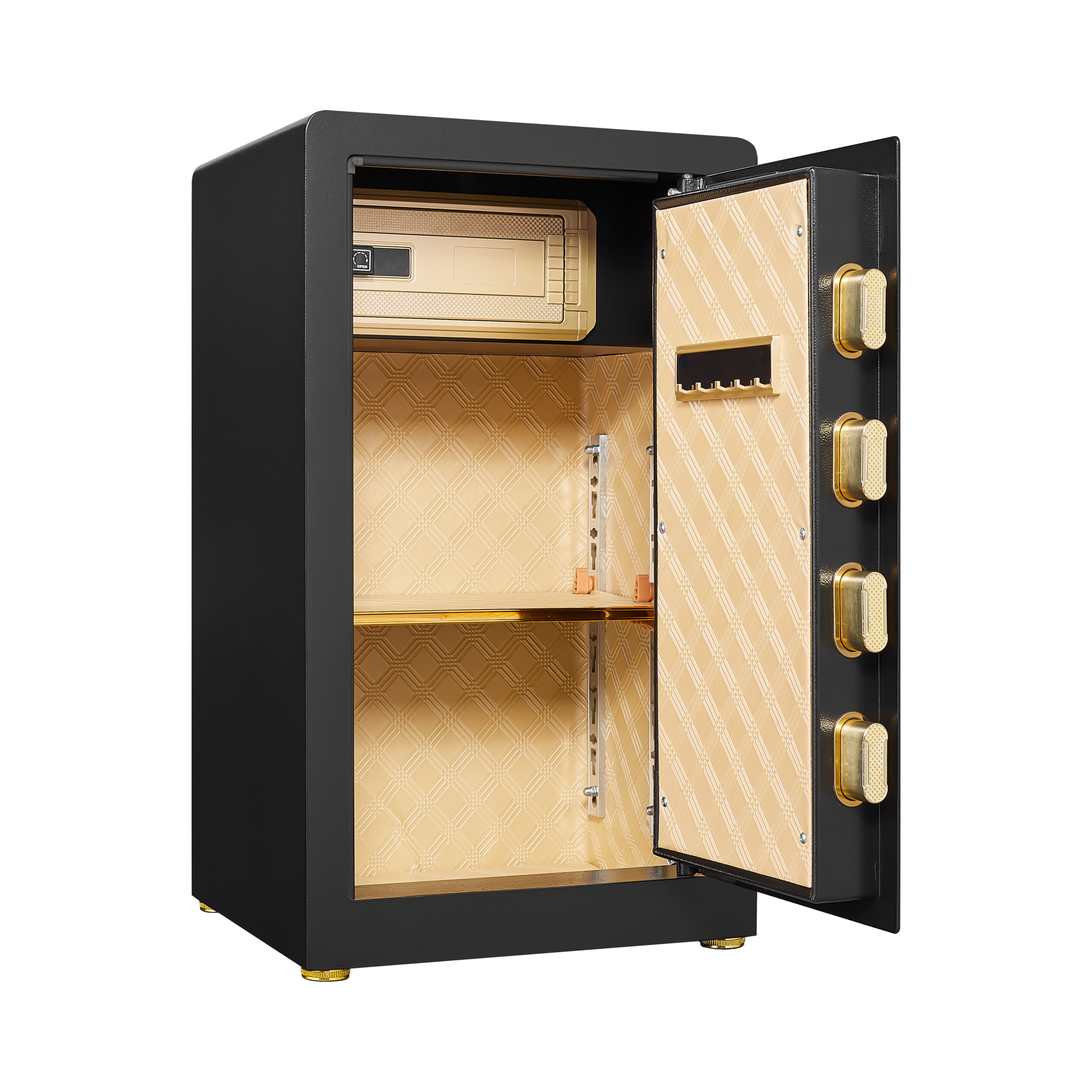 Security Electronic Steel Home Safe, Anti-Theft Digital Security Lock Box with Smart Alert System, Removable Shelf, Mute Func