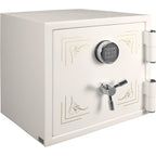 Fireproof Jewelry Safe with Keypad Lock, White Steel, 1.91 Cubic Ft - Grand Goldman