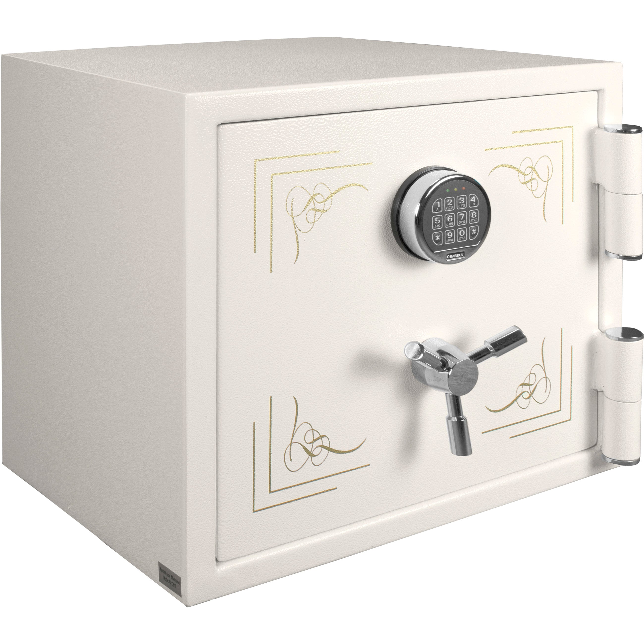 Fireproof Jewelry Safe with Keypad Lock, White Steel, 1.91 Cubic Ft - Grand Goldman