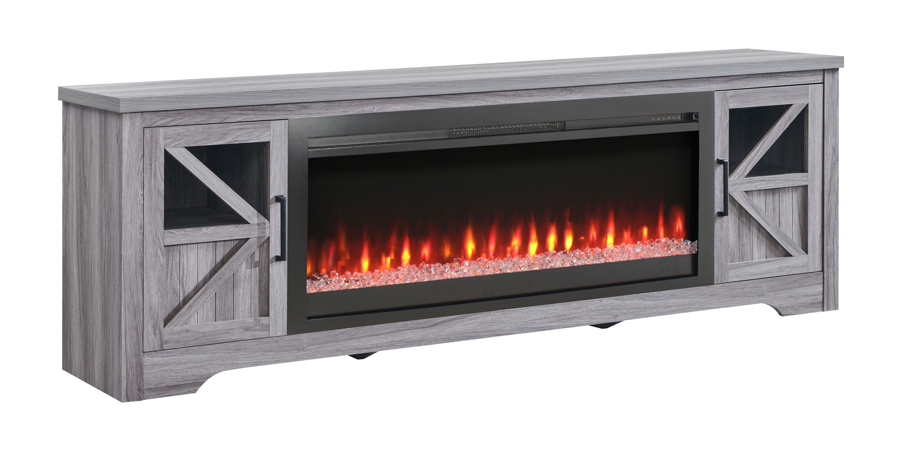 75' Fireplace TV Stand for TVs up to 80',with 44' Electric Fireplace - Grand Goldman Shop
