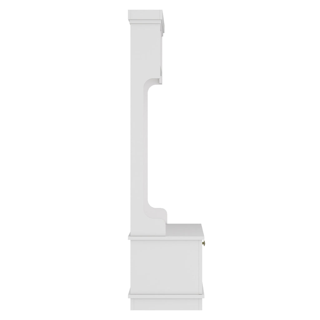 Hall Tree with Storage Shoe Bench for Entryway and Hallway, 4-in-1 Design Coat Racks with Hooks for Living Room, White - Grand Goldman Shop