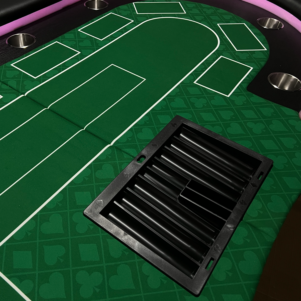 INO Design 94' Fodable Poker Table with Dealer Spot for 10 players, Green - Grand Goldman